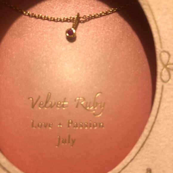 A New Day NWT 14K Gold Dipped Genuine Ruby Stone Pendant Necklace July - Picture 4 of 5